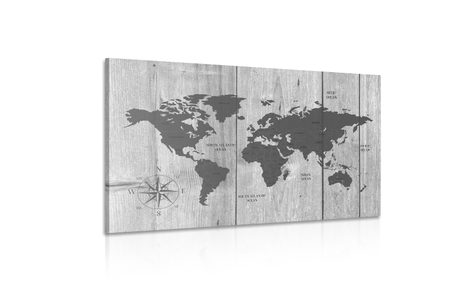 TABLOU HARTA GRI PE FUNDALUL DE LEMN - TABLOURI CU HĂRȚI - TABLOURI