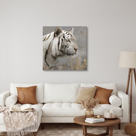 WANDBILD MAJESTÄTISCHER TIGER IN DER NATUR - BILDER VON LÖWEN UND TIGERN - BILDER