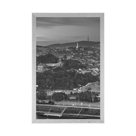 PLAGÁT VEČER V BRATISLAVE V ČIERNOBIELOM PREVEDENÍ - ČIERNOBIELE - PLAGÁTY