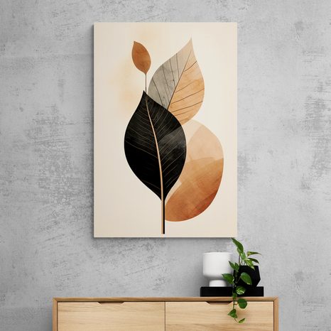 STAMPA SU TELA – FOGLIE ASTRATTE NO4 - QUADRI FORME ASTRATTE - STAMPE E QUADRI