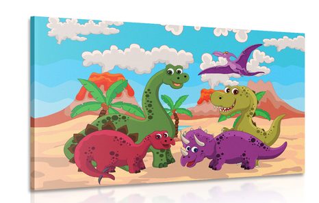 WANDBILD DINOSAURIERWELT - BILDER FÜR KINDER - BILDER