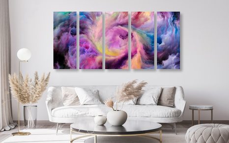 5-RÉSZES KÉP SZÍNES SPIRÁL - ABSZTRAKT KÉPEK - KÉPEK