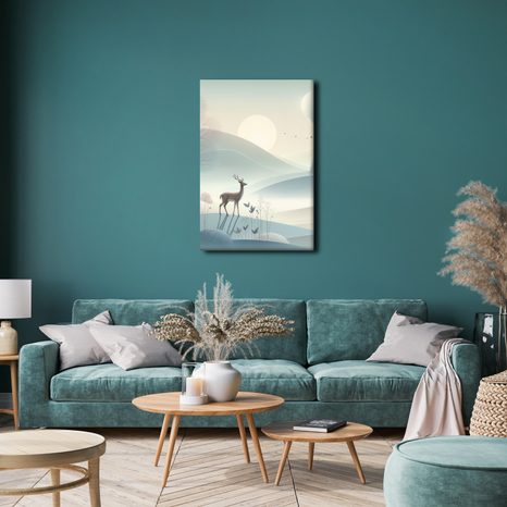 WANDBILD MORGENDLICHER NEBEL UND RUHE IM WALDTAL - BILDER TIERE - BILDER