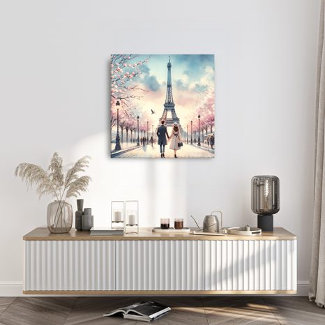 OBRAZ ROMANTIKA V ULICÍCH PAŘÍŽE - OBRAZY LÁSKA - OBRAZY