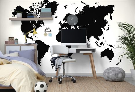 CARTA DA PARATI – MAPPA IN BIANCO E NERO - CARTA DA PARATI MAPPE - CARTA DA PARATI