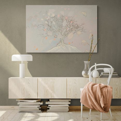 WANDBILD GEMALTER HERBSTBAUM - BILDER BÄUME DES LEBENS - BILDER