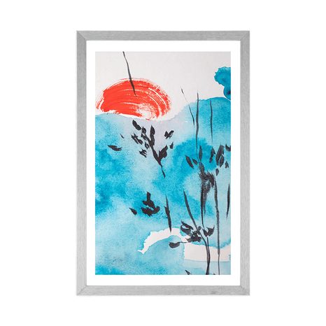 AFFICHE AVEC PASSE-PARTOUT – PEINTURE DU CIEL JAPONAIS - NATURE - AFFICHES