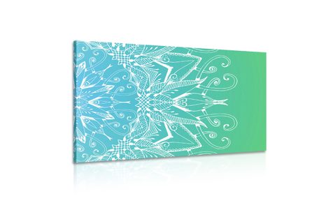 KÉP FEHÉR MANDALA ZÖLDES KÉK HÁTTÉREN - FENG SHUI KÉPEK - KÉPEK