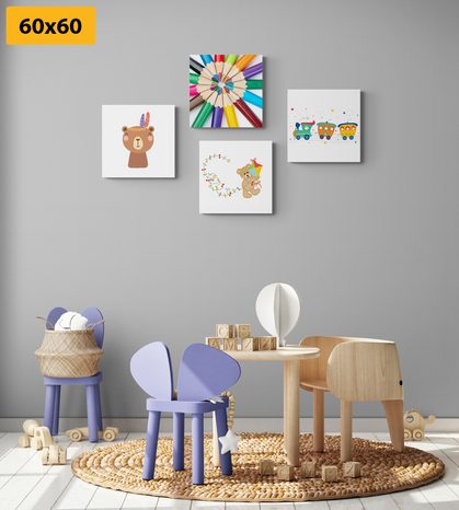 SET OBRAZŮ V ZÁBAVNÉM BAREVNÉM PROVEDENÍ - SESTAVY OBRAZŮ - OBRAZY