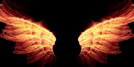 КАРТИНА НА ПЛАТНО – ОГНЕНИ АНГЕЛСКИ КРИЛА - КАРТИНИ НА АНГЕЛИ - КАРТИНИ