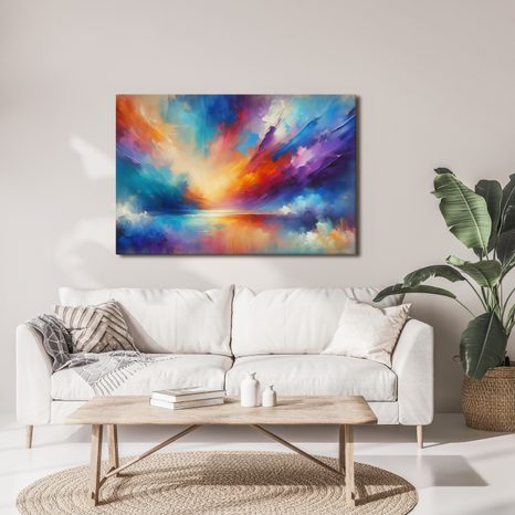 OBRAZ BAREVNÁ SYMFONIE NEBE A VODY - ABSTRAKTNÍ OBRAZY - OBRAZY