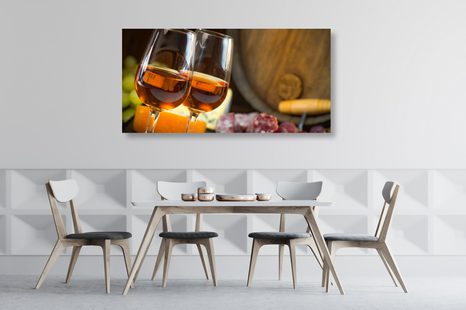 WANDBILD ROSÉWEIN IN GLÄSERN - BILDER VON ESSEN UND GETRÄNKEN - BILDER