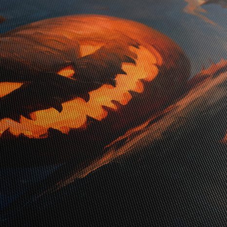 WANDBILD HALLOWEEN-KÜRBIS IM HALBDUNKEL - HALLOWEEN- UND HORROR-BILDER - BILDER