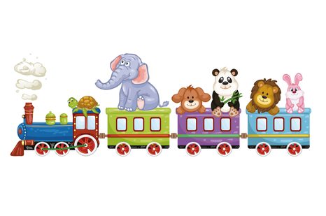 SAMOLEPÍCÍ TAPETA VLÁČEK SE ZVÍŘÁTKY - SAMOLEPÍCÍ TAPETY - TAPETY