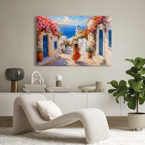 WANDBILD SOMMERLICHE GASSE ZUM MEER - BILDER MEER UND STRAND - BILDER