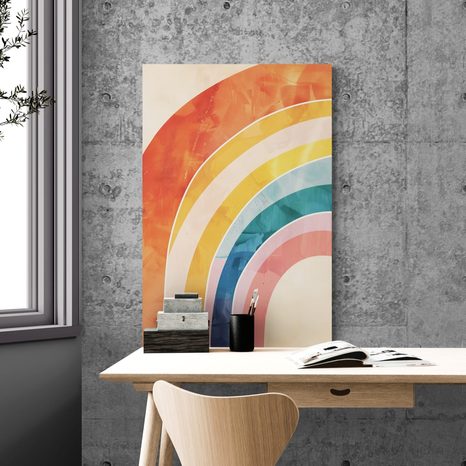 OBRAZ DUHA PEACH FUZZ - OBRAZY ABSTRAKTNÍ TVARY - OBRAZY