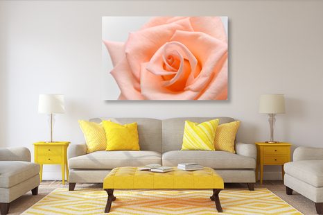QUADRO SU TELA – ROSE IN TONALITÀ PESCA - QUADRI DI FIORI - STAMPE E QUADRI