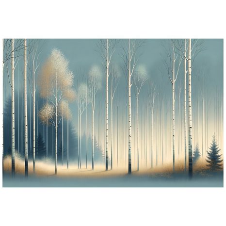 TAPETA ZASNĚŽENÝ LES V MLZE - TAPETY LES - TAPETY