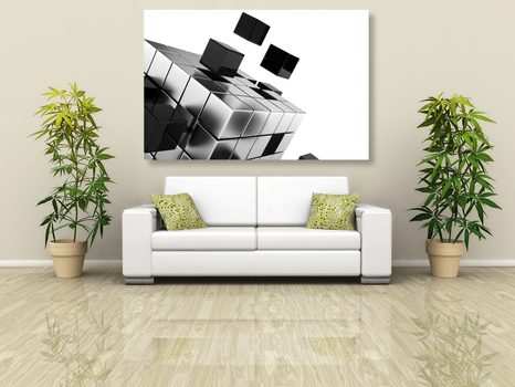 WANDBILD STRATEGISCHER WÜRFEL IN SCHWARZ-WEISS - SCHWARZ-WEISSE BILDER - BILDER