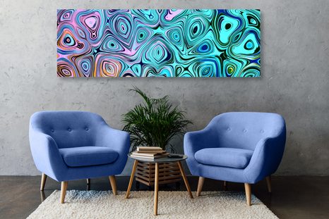 SLIKA USTVARJALNA TURKIZNA UMETNOST - ABSTRAKTNE SLIKE - SLIKE