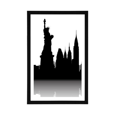 PLAKAT S PASPARTUJEM MEDNARODNI SIMBOLI METROPOL - MESTA - PLAKATI