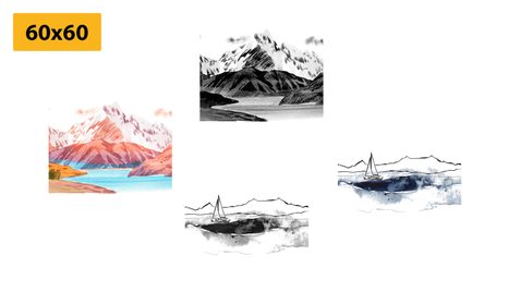 BILDER-SET MAGISCHE LANDSCHAFT IM STIL EINES GEMÄLDES - BILDERSETS - BILDER