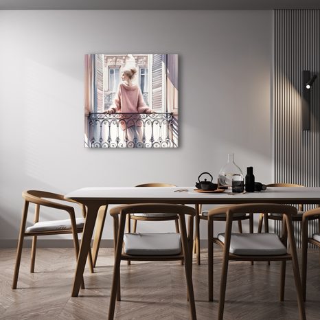 WANDBILD RUHIGE MOMENTE AUF DEM BALKON - WANDBILDER FRAUEN - BILDER