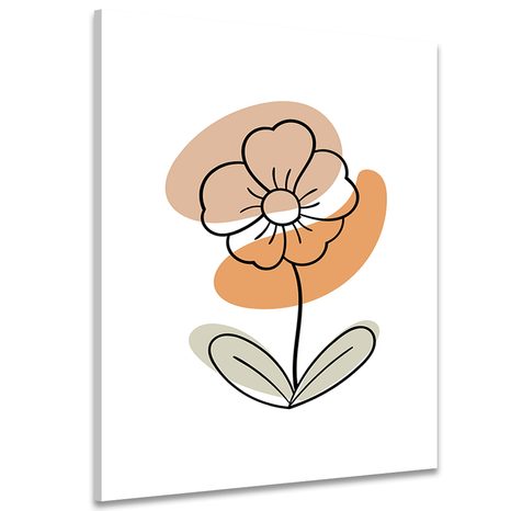 WANDBILD MINIMALISTISCHE BLUME AUF WEISSEM HINTERGRUND NO4 - BILDER BLUMEN - BILDER