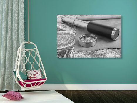 OBRAZ DLA POSZUKIWACZY PRZYGÓD W WERSJI CZARNO-BIAŁEJ - OBRAZY CZARNO-BIAŁE - OBRAZY