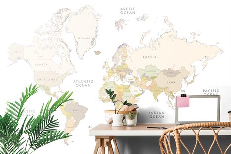 TAPETA MAPA SVETA S VINTAGE PRVKAMI - TAPETY MAPY - TAPETY