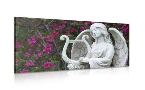 CANVAS PRINT ANGEL PLAYING THE HARP - PICTURES OF ANGELS - PICTURES