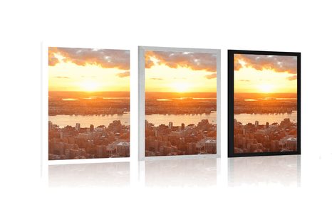 POSTER SONNENUNTERGANG ÜBER NEW YORK - STÄDTE - POSTER