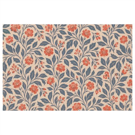 WANDBILD KORALLENFARBENE BLÜTEN AUF BEIGE - BILDER BLUMEN - BILDER