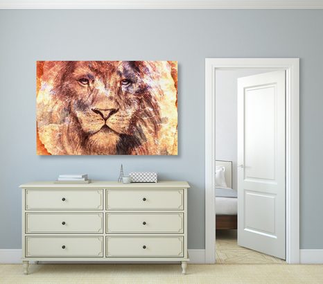 QUADRO SU TELA – VOLTO DEL LEONE - QUADRI DI ANIMALI - STAMPE E QUADRI