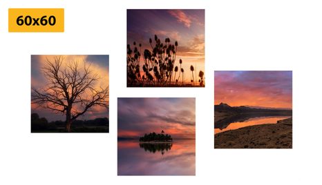 SET DI QUADRI – NATURA PIENA DI COLORI ROMANTICI - COLLEZIONI DI QUADRI - STAMPE E QUADRI