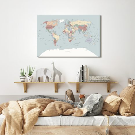 OBRAZ NA KORKU BAREVNÁ MAPA SVĚTA - PICTURES ON CORK - PICTURES