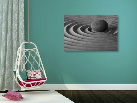 QUADRO SU TELA – PIETRA RILASSANTE IN BIANCO E NERO - STAMPE E QUADRI - 🔥 SVENDITA TOTALE