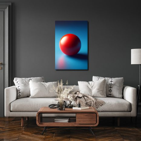 OBRAZ ČERVENÁ KOULE NA MODRÉM - OBRAZY PODLE MOTIVU - OBRAZY