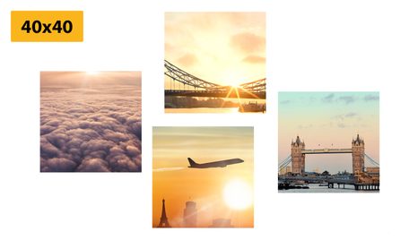 SET OBRAZŮ LONDÝN S VÝCHODEM SLUNCE - SESTAVY OBRAZŮ - OBRAZY