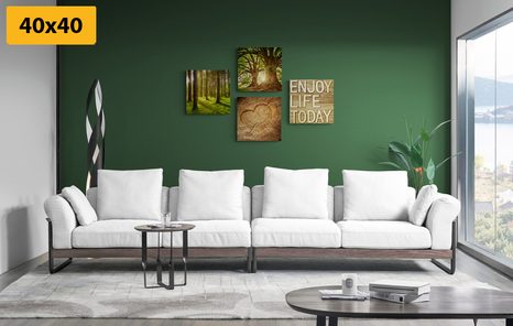 SET OBRAZOV VÁNOK PRÍRODY S NÁPISOM - ZOSTAVY OBRAZOV - OBRAZY