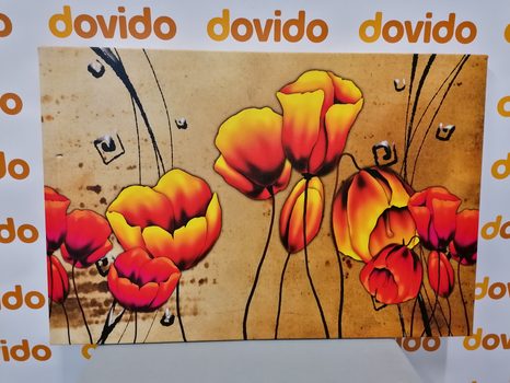 SLIKA RDEČ POLJSKI MAK V ETNO PRIDIHU - ABSTRAKTNE SLIKE - SLIKE