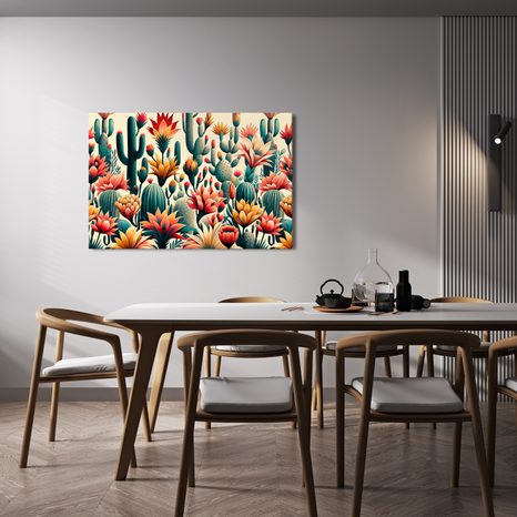WANDBILD BLÜHENDE KAKTEEN - BILDER BLUMEN - BILDER