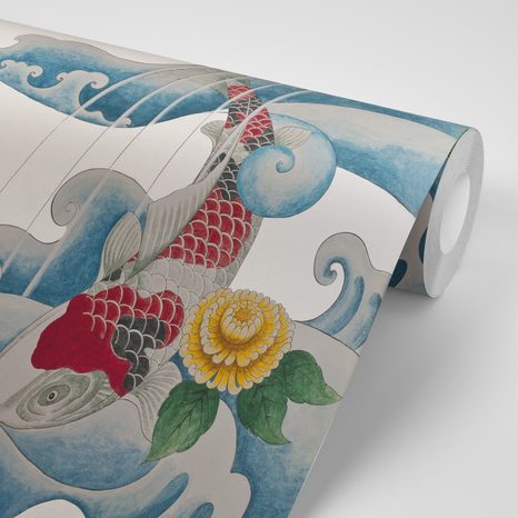 CARTA DA PARATI – ENERGIA DEI PESCI KOI - CARTA DA PARATI FENG SHUI - CARTA DA PARATI