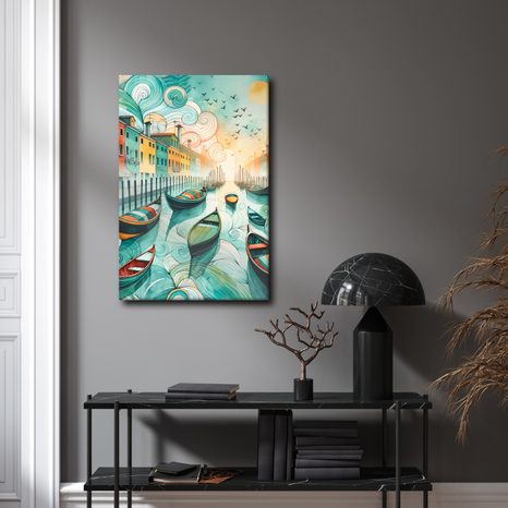 OBRAZ ROMANTICKÉ BENÁTKY PŘI ZÁPADU SLUNCE - OBRAZY MĚSTA - OBRAZY