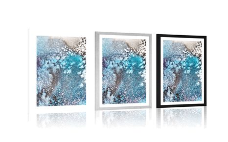 POSTER WITH MOUNT ABSTRACTION FROM WATERCOLOR COLORS - ABSTRACT AND PATTERNED - POSTERS