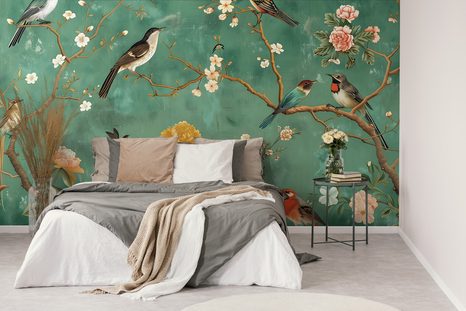 TAPETE VINTAGE VÖGEL AUF ÄSTEN - TAPETEN - 🔥 TOTALAUSVERKAUF