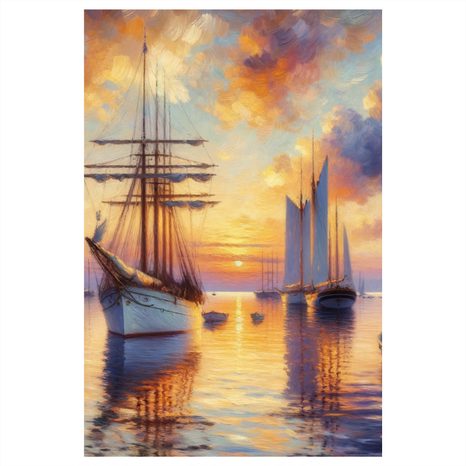 WANDBILD SEGELBOOT IN DER DÄMMERUNG - BILDER MEER UND STRAND - BILDER