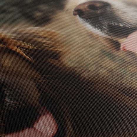 WANDBILD FRÖHLICHE HUNDEGESICHTER - BILDER VON HUNDEN - BILDER