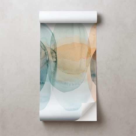 FOTOTAPET AUTOADEZIV CERCURI PASTELATE ACUARELĂ - TAPET ABSTRACT - TAPETURI