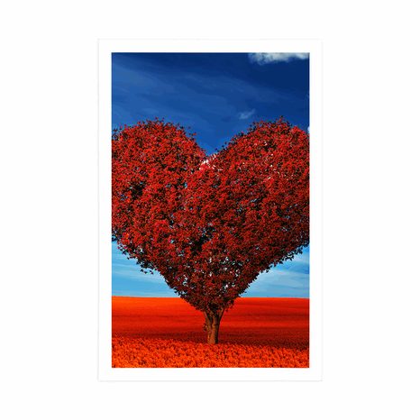 AFFICHE – MAGNIFIQUE ARBRE EN FORME DE CŒUR - AMOUR - AFFICHES